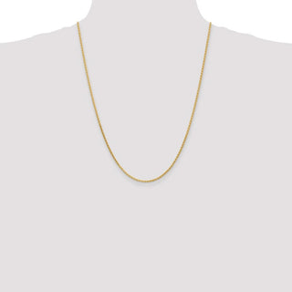 24" 14k Yellow Gold 1.9mm Diamond-cut Parisian Wheat Chain Necklace