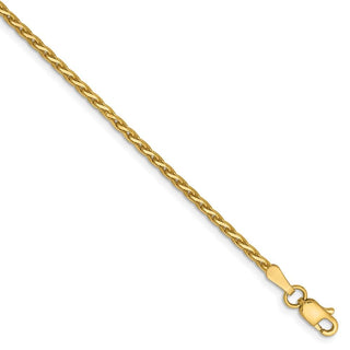 7" 14k Yellow Gold 1.9mm Diamond-cut Parisian Wheat Chain Bracelet
