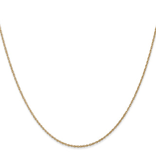 20" 14K Yellow Gold 20 inch .8mm Light Baby Rope with Spring Ring Clasp Chain