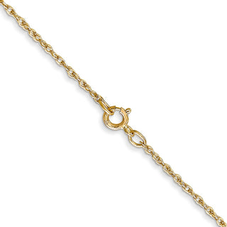 20" 14K Yellow Gold 20 inch .8mm Light Baby Rope with Spring Ring Clasp Chain