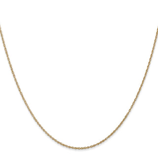 24" 14K Yellow Gold 24 inch .8mm Light Baby Rope with Spring Ring Clasp Chain