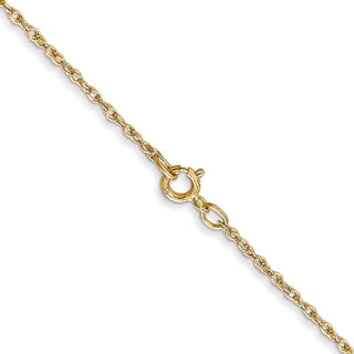 24" 14K Yellow Gold 24 inch .8mm Light Baby Rope with Spring Ring Clasp Chain