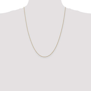 24" 14K Yellow Gold 24 inch .8mm Light Baby Rope with Spring Ring Clasp Chain