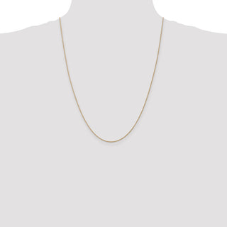 24" 14K Yellow Gold 24 inch .8mm Light Baby Rope with Spring Ring Clasp Chain