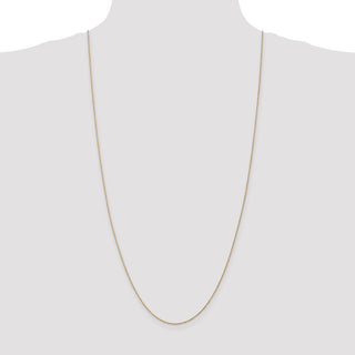 30" 14K Yellow Gold 30 inch .8mm Light Baby Rope with Spring Ring Clasp Chain