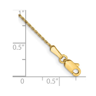 7" 14k Yellow Gold 1mm Round Parisian Wheat Chain Bracelet
