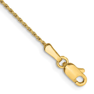 7" 14k Yellow Gold 1mm Round Parisian Wheat Chain Bracelet