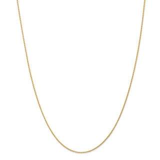 24" 14k Yellow Gold 1mm Round Parisian Wheat Chain Necklace