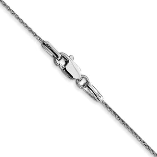 24" 14K White Gold 24 inch .7mm Round Parisian Wheat with Lobster Clasp Chain