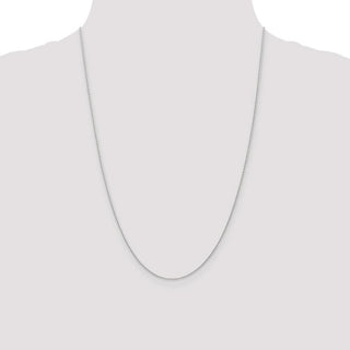 24" 14k White Gold 1mm Round Parisian Wheat Chain Necklace