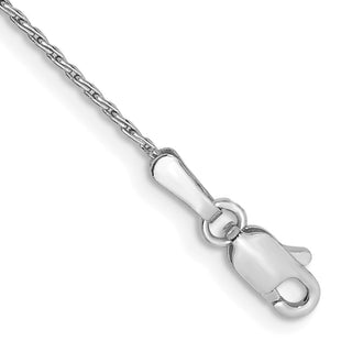 7" 14k White Gold 1mm Round Parisian Wheat Chain Bracelet