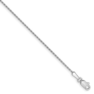 7" 14k White Gold 1mm Round Parisian Wheat Chain Bracelet