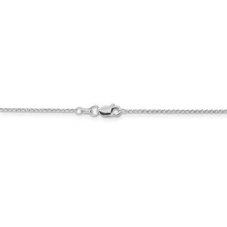 20" 14k White Gold 1.15mm Rolo Pendant Chain Necklace