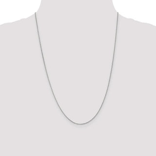 24" 14k White Gold 1.15mm Rolo Pendant Chain Necklace