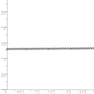 18" 14k White Gold 1.55mm Rolo Pendant Chain Necklace