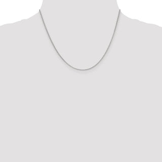 18" 14k White Gold 1.55mm Rolo Pendant Chain Necklace