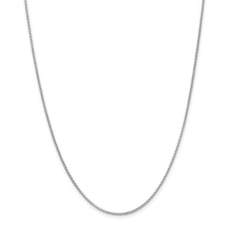16" 14k White Gold 1.55mm Rolo Pendant Chain Necklace