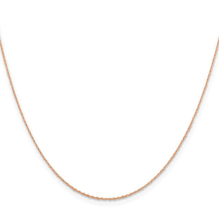 24" 14K Rose Gold 24 inch .5mm Baby Rope with Spring Ring Clasp Chain