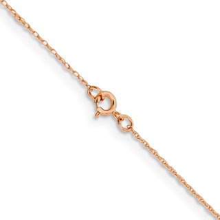 16" 14K Rose Gold 16 inch .5mm Baby Rope with Spring Ring Clasp Chain