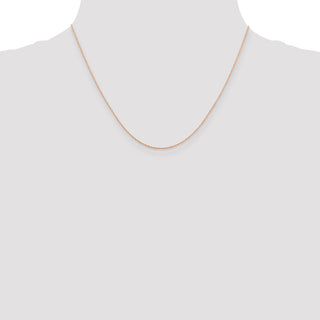 18" 14K Rose Gold 18 inch .5mm Baby Rope with Spring Ring Clasp Chain