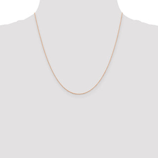 20" 14K Rose Gold 20 inch .5mm Baby Rope with Spring Ring Clasp Chain