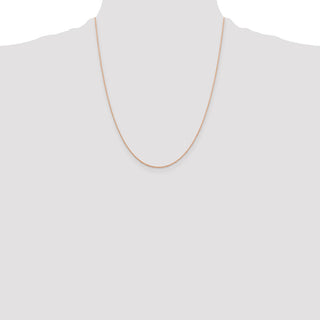 22" 14K Rose Gold 22 inch .5mm Baby Rope with Spring Ring Clasp Chain