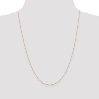 24" 14K Rose Gold 24 inch .5mm Baby Rope with Spring Ring Clasp Chain