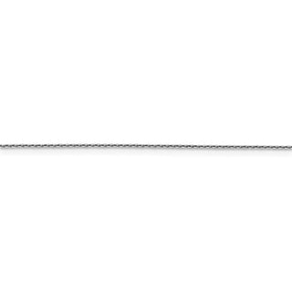 18" 14k White Gold .9mm Diamond-cut Round Open Link Cable Chain Necklace