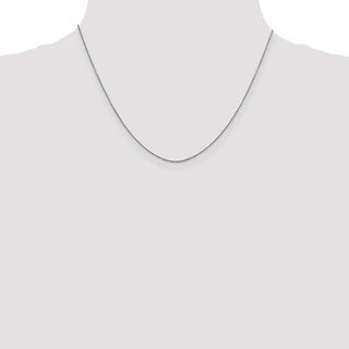 18" 14k White Gold .9mm Diamond-cut Round Open Link Cable Chain Necklace