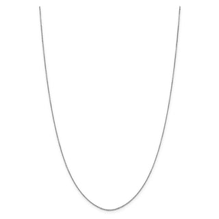26" 14k White Gold .9mm Diamond-cut Round Open Link Cable Chain Necklace