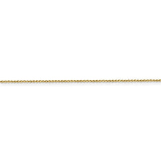 16" 14k Yellow Gold .9mm Diamond-cut Round Open Link Cable Chain Necklace
