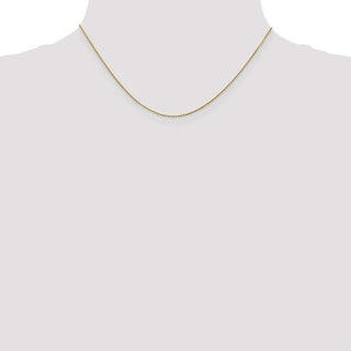 16" 14k Yellow Gold .9mm Diamond-cut Round Open Link Cable Chain Necklace