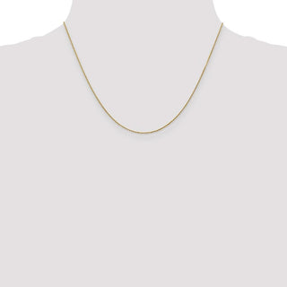 18" 14k Yellow Gold .9mm Diamond-cut Round Open Link Cable Chain Necklace