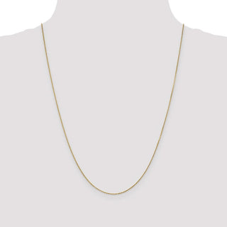 24" 14k Yellow Gold .9mm Diamond-cut Round Open Link Cable Chain Necklace