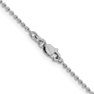 18" 14k White Gold 1.4mm Forzantine Cable Chain Necklace