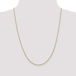 24" 14k Yellow Gold 1.4mm Forzantine Cable Chain Necklace
