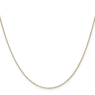 14" 14K Yellow Gold 14 inch .8mm Diamond-cut Cable with Spring Ring Clasp Chain