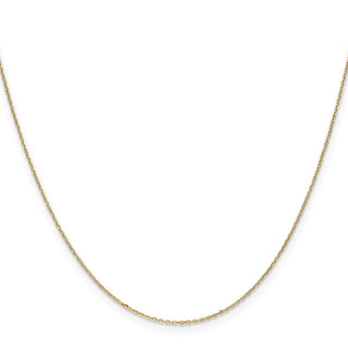 16" 14K Yellow Gold 16 inch .8mm Diamond-cut Cable with Spring Ring Clasp Chain