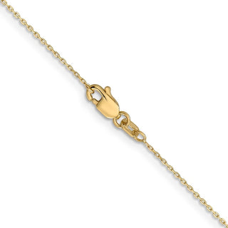 16" 14K Yellow Gold 16 inch .8mm Diamond-cut Cable with Spring Ring Clasp Chain