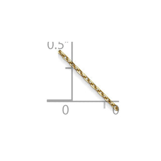 14" 14K Yellow Gold 14 inch .8mm Diamond-cut Cable with Spring Ring Clasp Chain