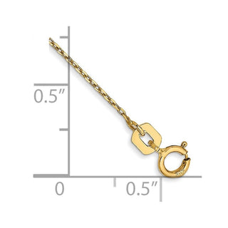 10" 14K Yellow Gold .8mm Diamond-cut Cable with Spring Ring Clasp Anklet
