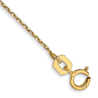10" 14K Yellow Gold .8mm Diamond-cut Cable with Spring Ring Clasp Anklet