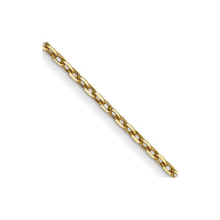 16" 14K Yellow Gold 16 inch .8mm Diamond-cut Cable with Spring Ring Clasp Chain