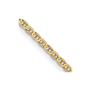 14" 14k Yellow Gold 1.5mm Lightweight Flat Anchor Link Pendant Chain Necklace