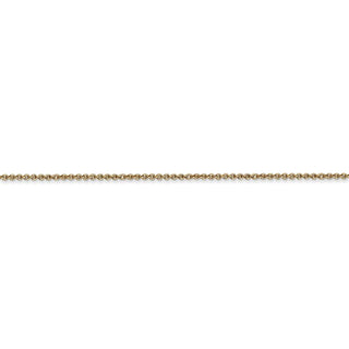 14" 14k Yellow Gold 1mm Round Open Link Cable Chain Necklace