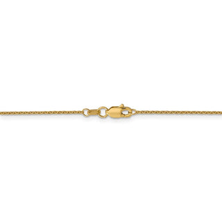 14" 14k Yellow Gold 1mm Round Open Link Cable Chain Necklace