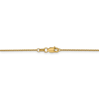 16" 14k Yellow Gold 1mm Round Open Link Cable Chain Necklace