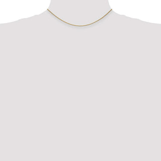 14" 14k Yellow Gold 1mm Round Open Link Cable Chain Necklace