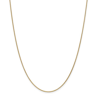 14" 14k Yellow Gold 1mm Round Open Link Cable Chain Necklace