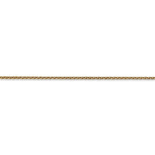 14" 14k Yellow Gold 1.4mm Round Open Link Cable Chain Necklace